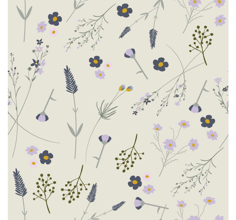 Rullegardin køkken lilla vildblomst mønster - TenStickers