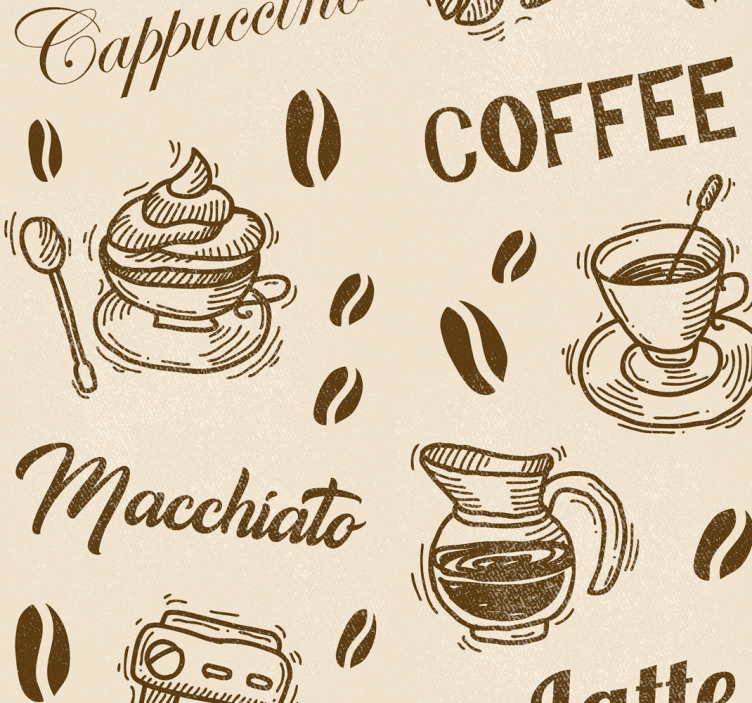 Rullegardin køkken kaffetyper design - TenStickers