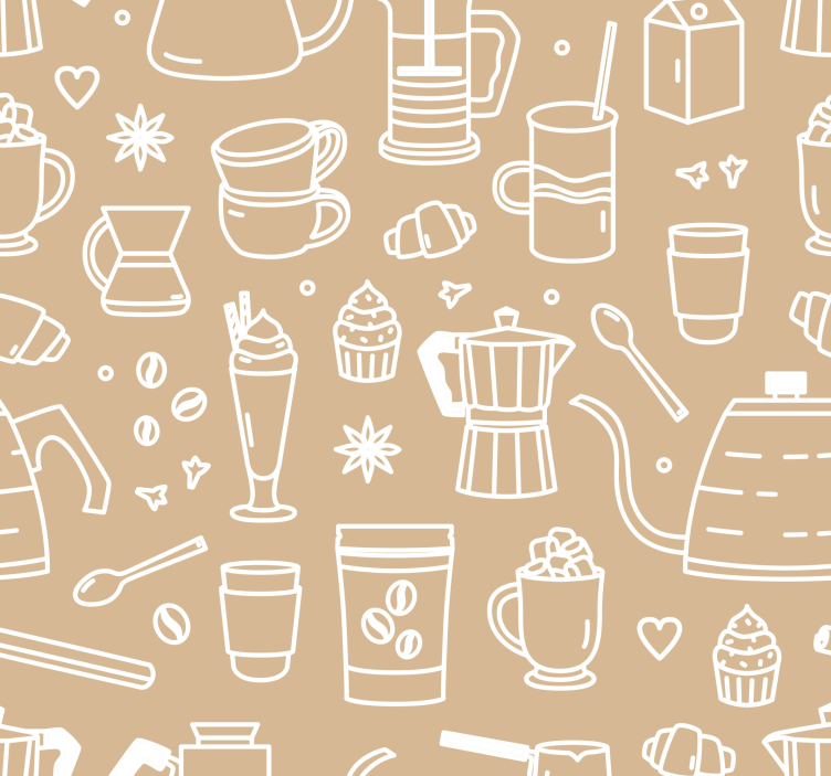 Rullegardin køkken café motif sæt - TenStickers