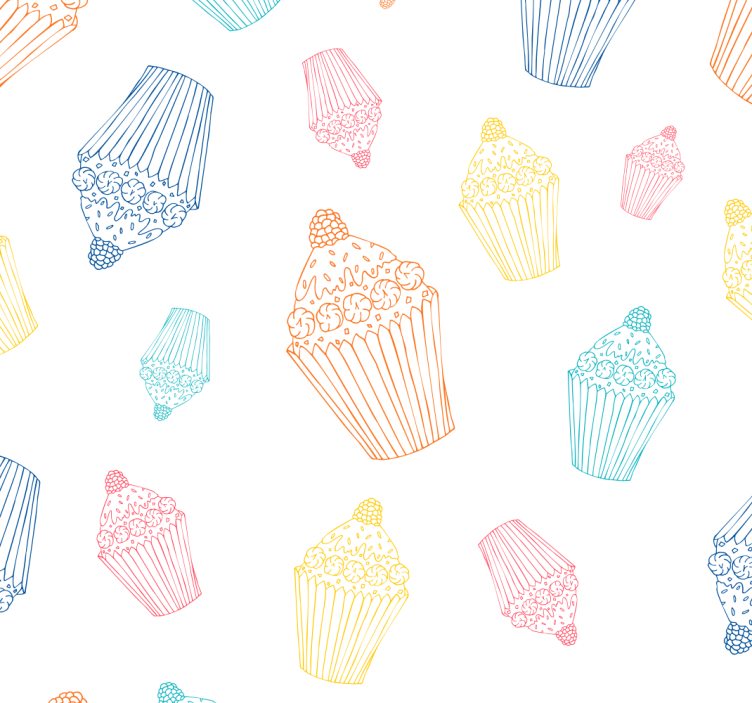 Rullegardin køkken cupcake skitser - TenStickers