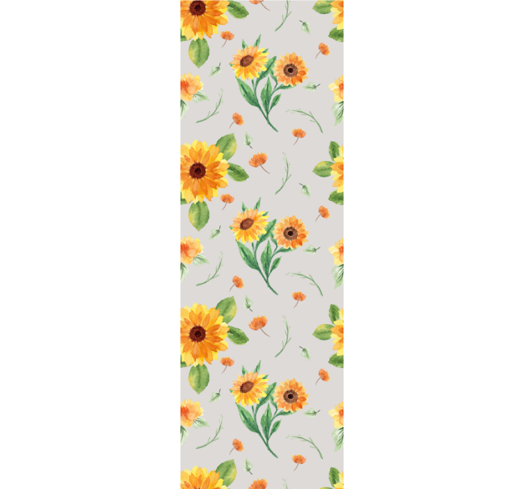 Rullegardin køkken solbloom akvarel blomstermønster - TenStickers