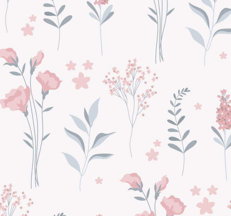 Rullegardin køkken lyserøde blomster - TenStickers