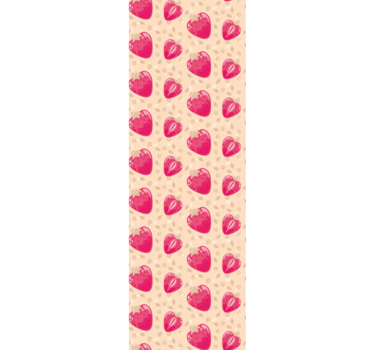 Rullegardin køkken jordbærmønster på beige - TenStickers