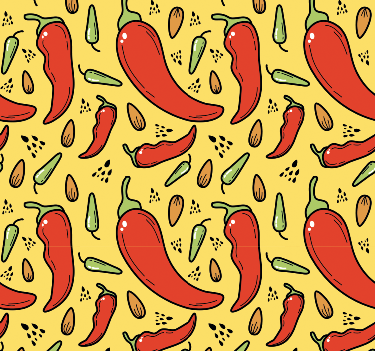 Rullegardin køkken rød og grøn chili - TenStickers