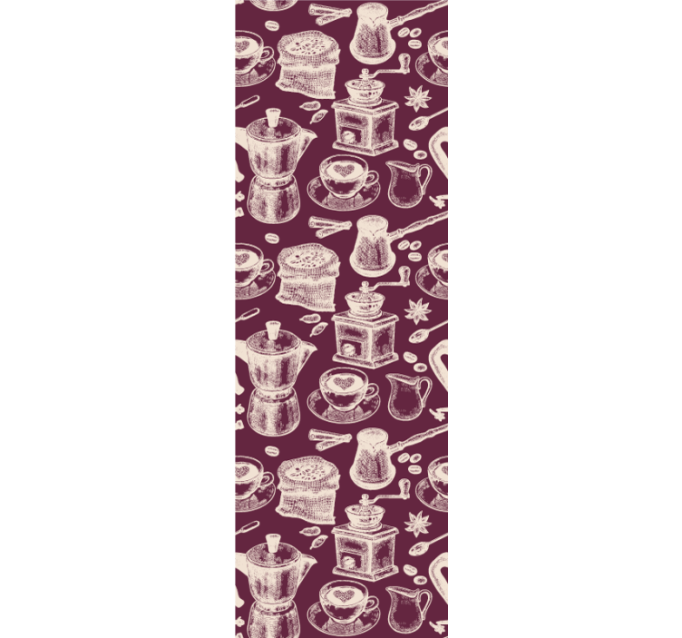 Rullegardin køkken kaffemønster design - TenStickers