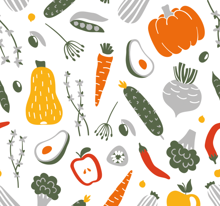 Rullegardin køkken frugt og grøntsagskollektion - TenStickers