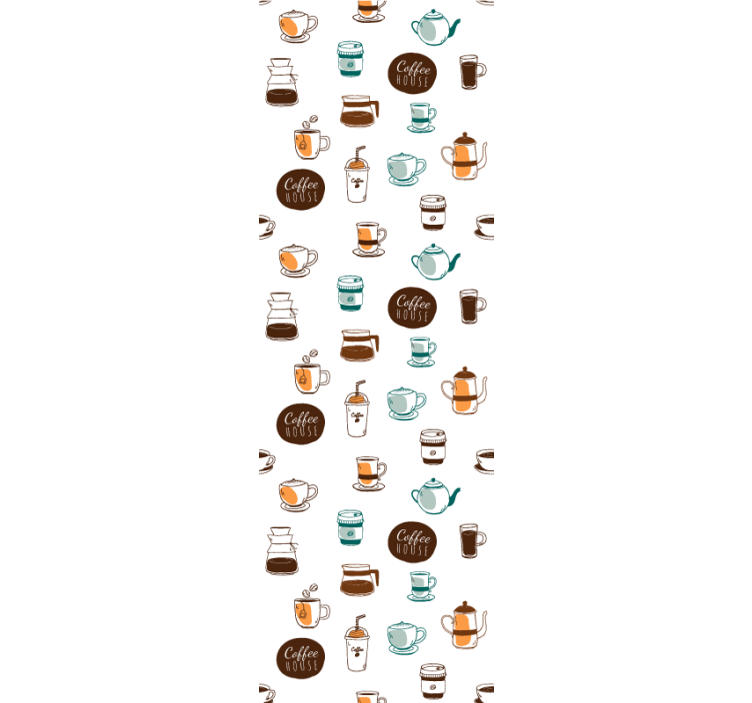 Rullegardin køkken kaffehus mønster - TenStickers