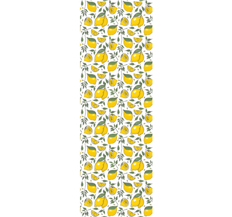 Rullegardin køkken citroner og creme blomster - TenStickers