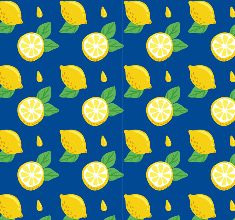 Rullegardin køkken håndtegnede citroner - TenStickers