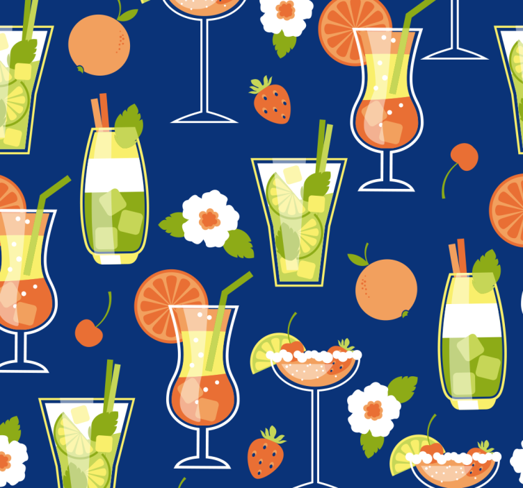 Rullegardin køkken vintage med cocktails - TenStickers