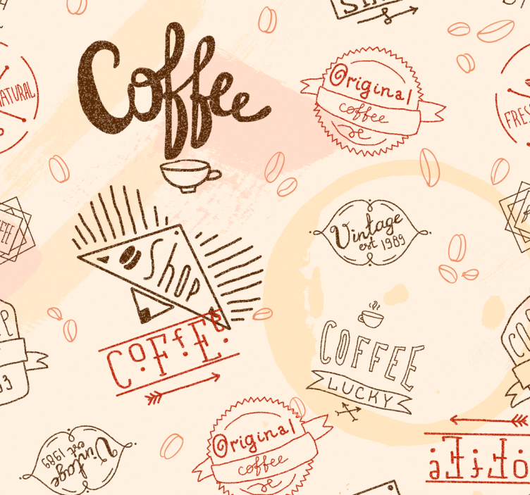 Rullegardin køkken kaffekopper og ikoner - TenStickers