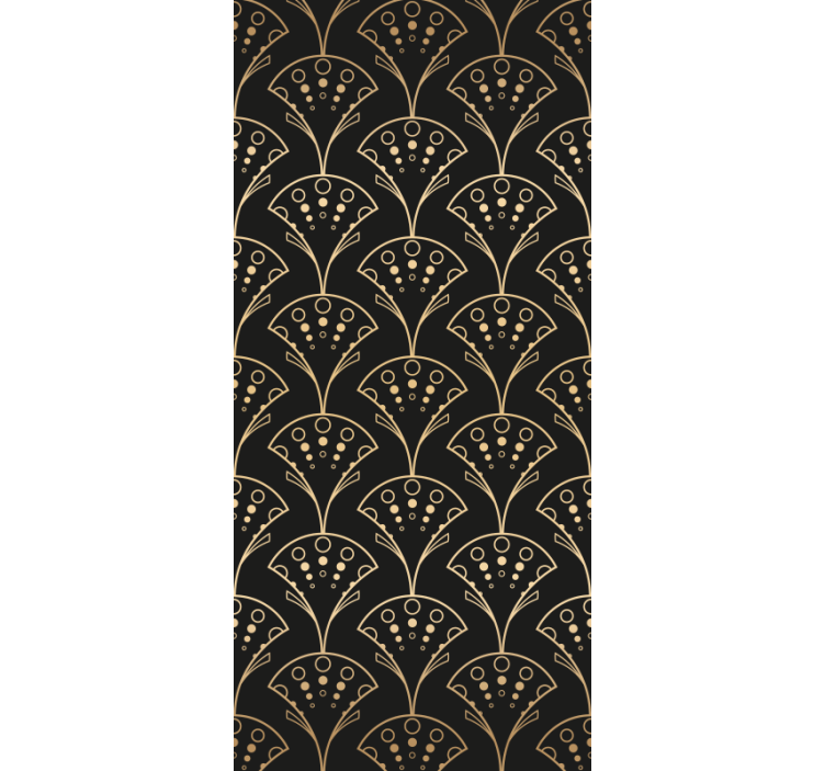 Moderne rullegardiner med elegante gyldne former - TenStickers