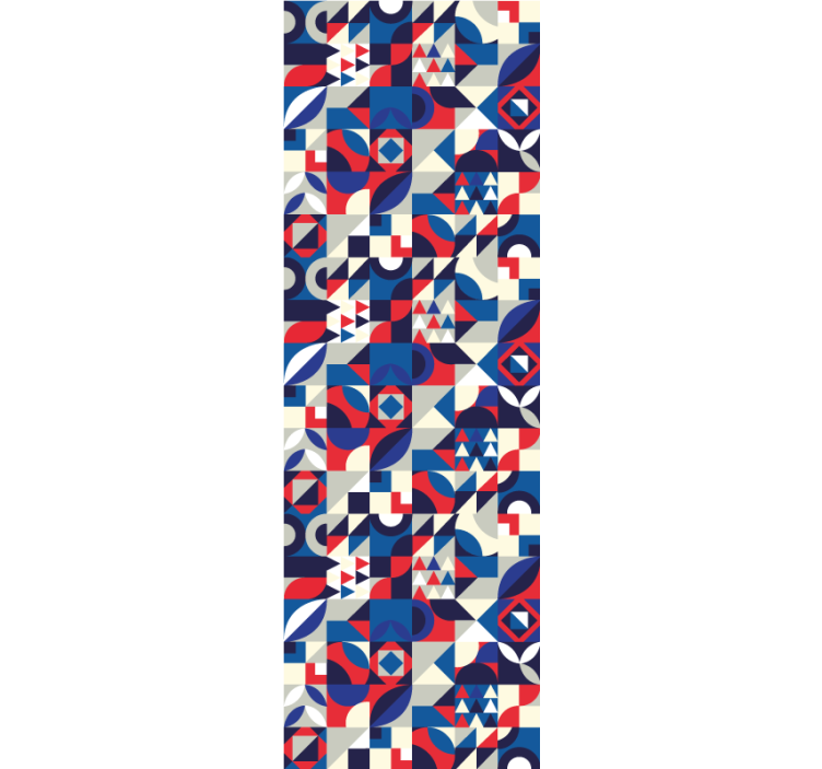Moderne rullegardiner rød og blå mosaikmønster - TenStickers