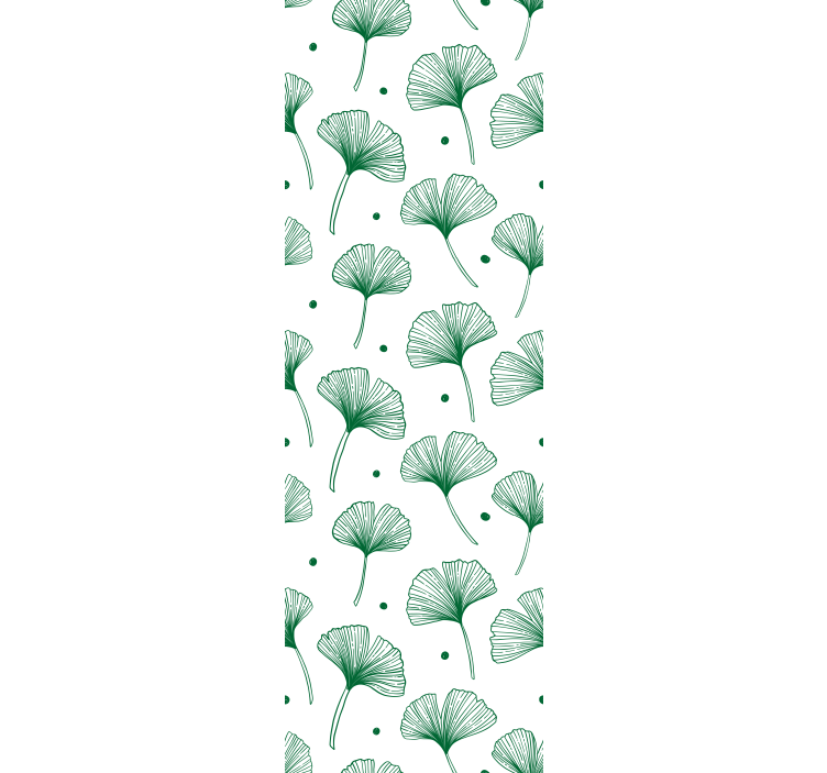Moderne rullegardiner med store ginkgo grønne blade - TenStickers