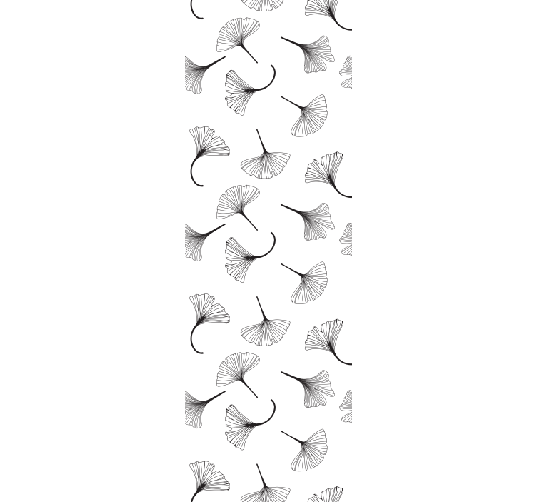 Moderne rullegardiner ginkgo blade sort mønster - TenStickers