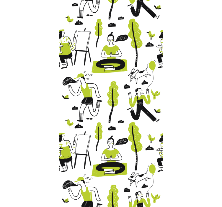 Moderne rullegardiner sund livsstil doodle sæt - TenStickers
