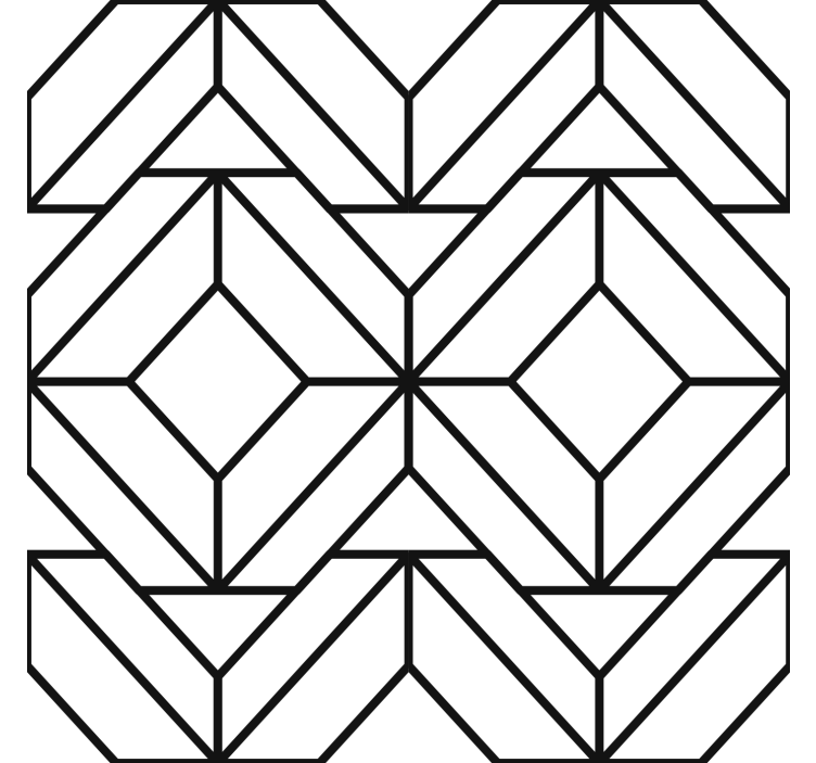 Moderne rullegardiner med sort og hvidt geometrisk mønster - TenStickers