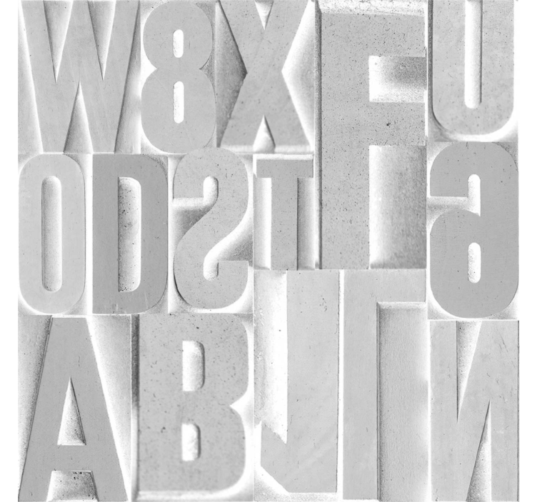 Grå rullegardin med 3d grå bogstaver - TenStickers