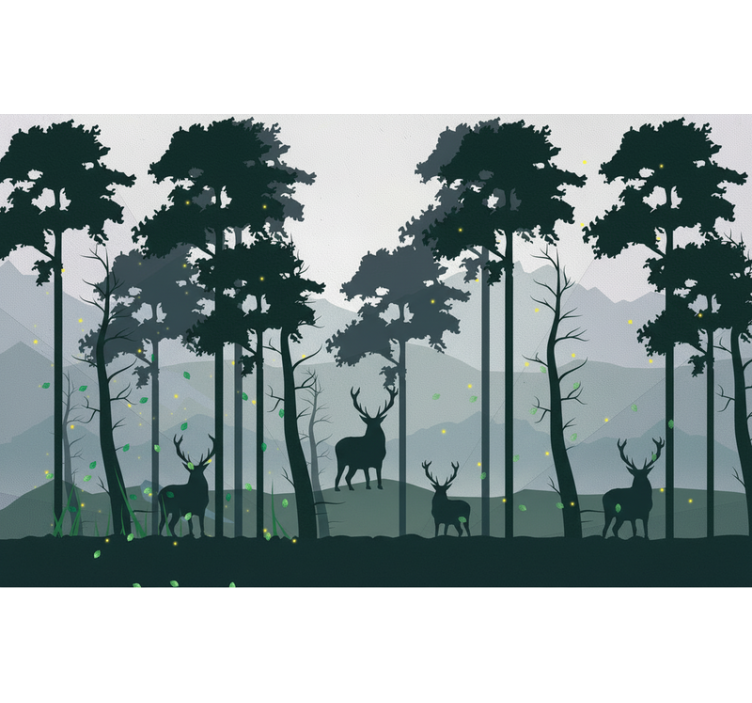Rullegardin køkken silhouette skov scandi - TenStickers