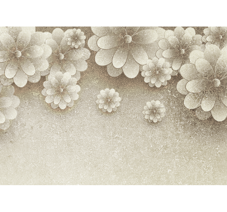 Rullegardin køkken 3d blomster effekt grå farve - TenStickers