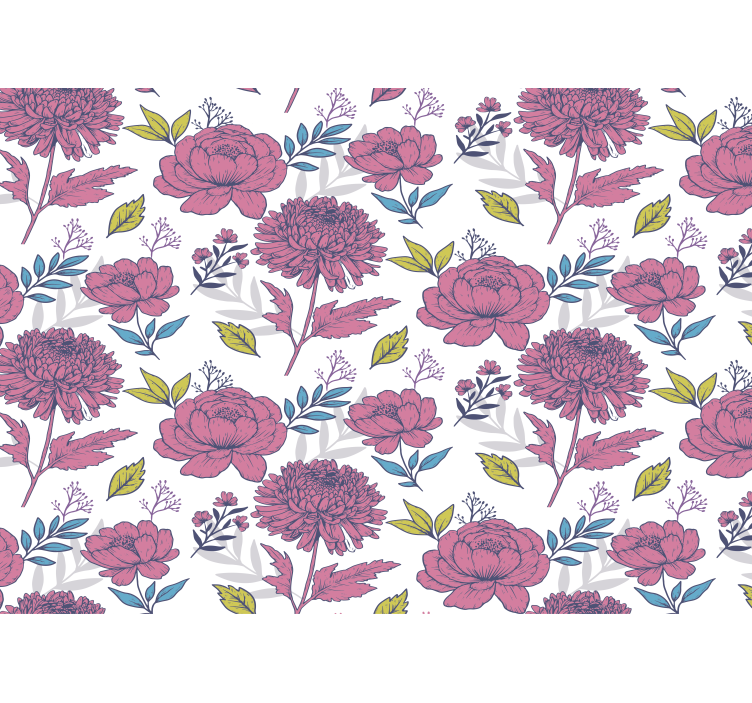 Rullegardin køkken store flerfarvede blomster - TenStickers