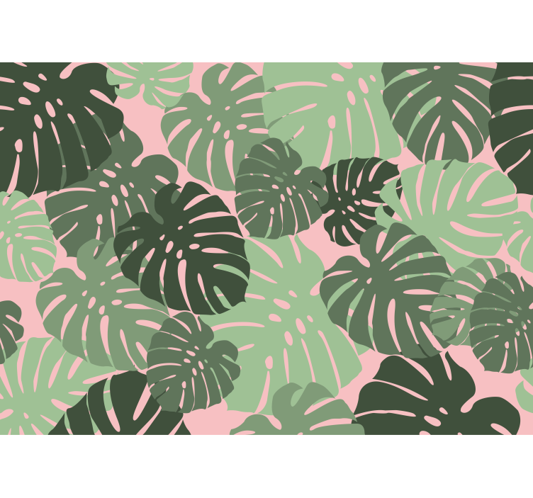 Rullegardin køkken monstera blade pink farve - TenStickers