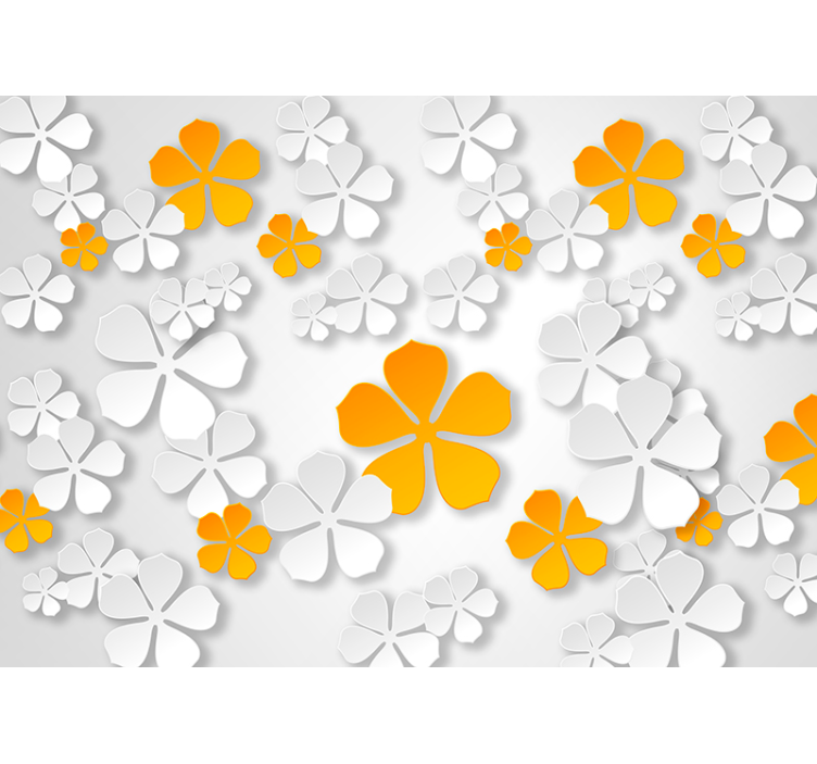 Hvid rullegardin blomstrende kontrast - TenStickers