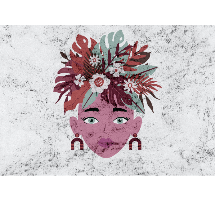 Hvid rullegardin moderne design med kvinder og blomster - TenStickers