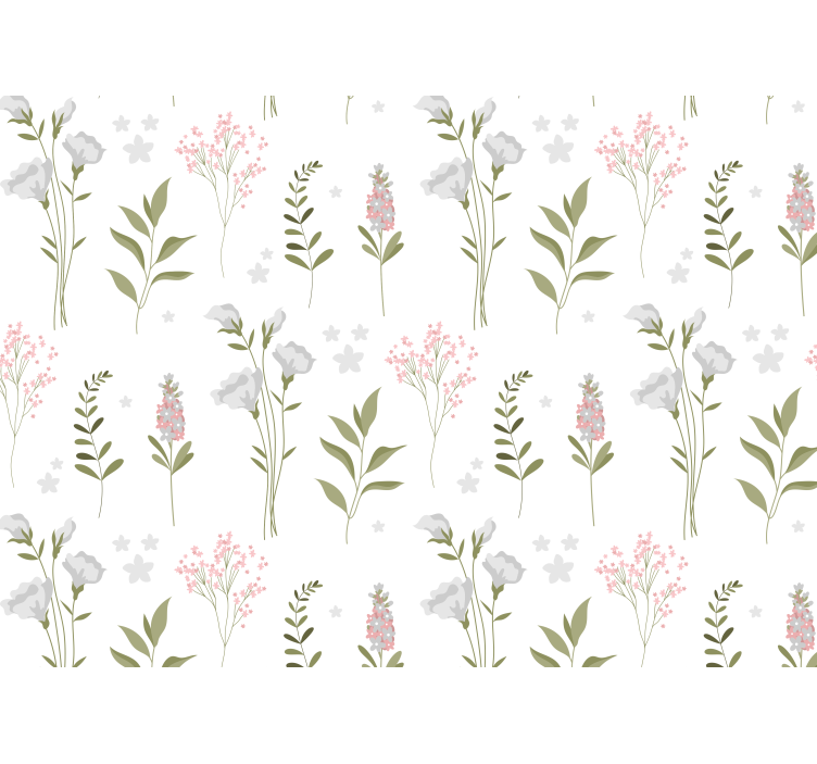 Hvid rullegardin med minimalistisk blomsterdesign - TenStickers