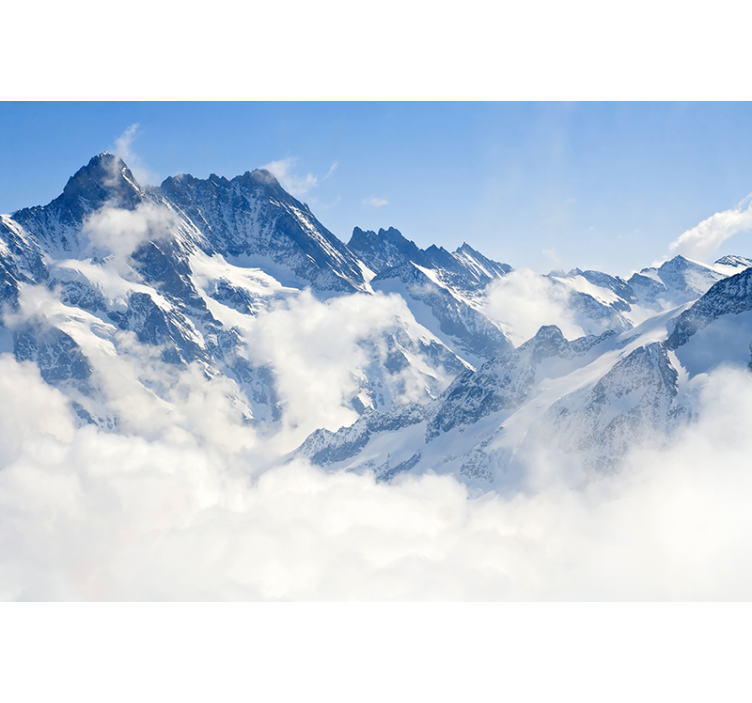 Hvid rullegardin alpes landskab - TenStickers