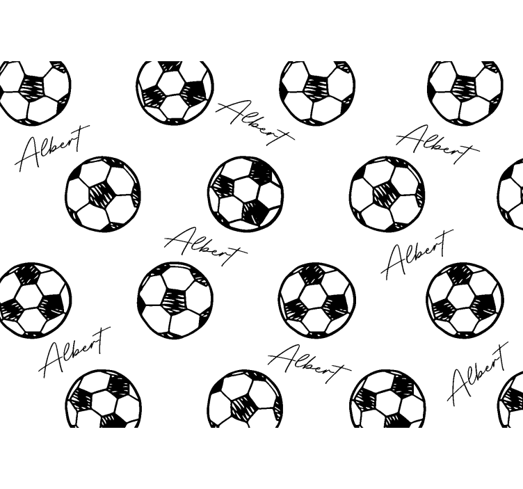 Hvid rullegardin med navn på fodbold - TenStickers