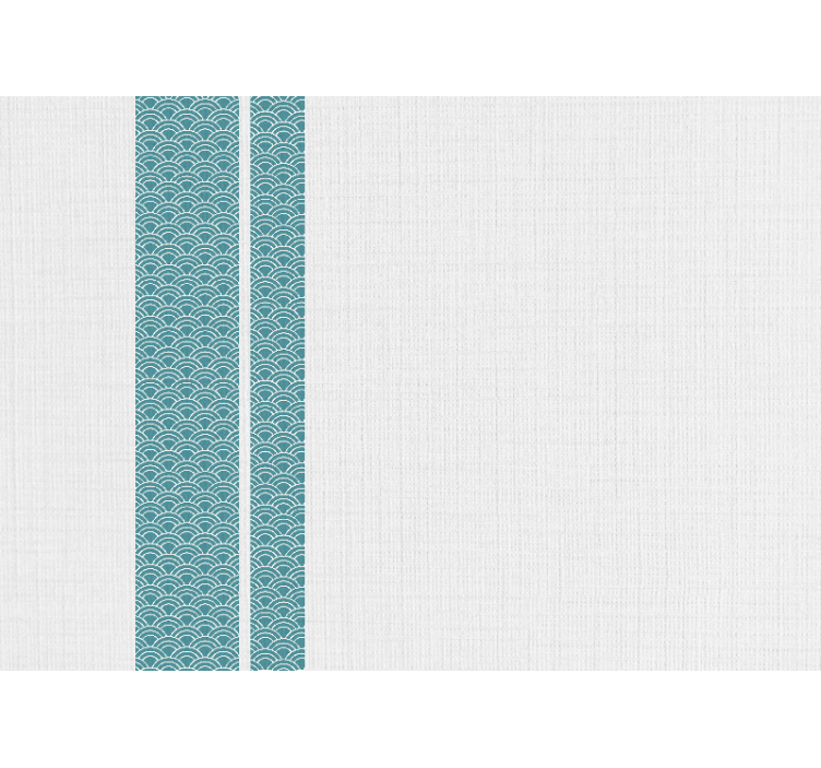 Hvid rullegardin japandi minimalistiske blå striber - TenStickers