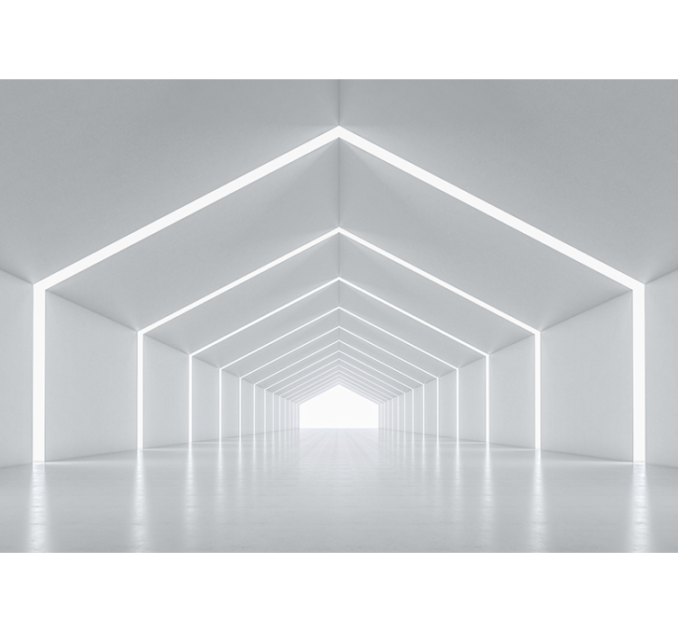 Hvid rullegardin 3d effekt tunnel - TenStickers