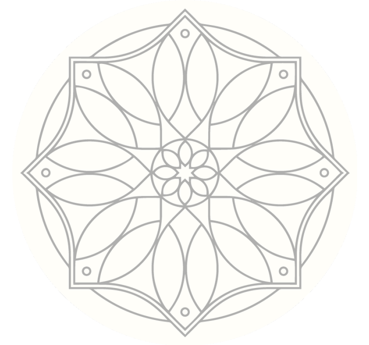 Hvid rullegardin med mandala design - TenStickers