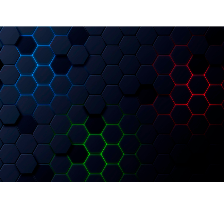 Sort rullegardin med mørkt hexagonalt mønster 3d effekt - TenStickers