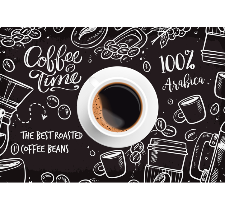 Sort rullegardin kaffetid billeder - TenStickers