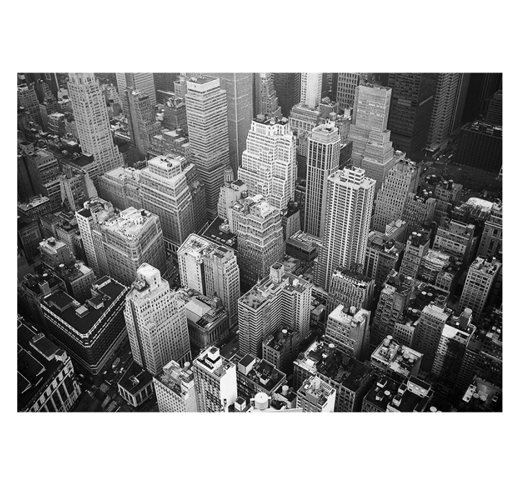 Sort rullegardin new york luftfoto i sort og hvid - TenStickers