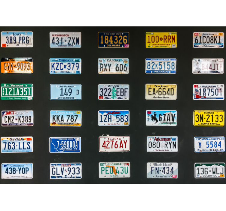 Sort rullegardin til nummerplader - TenStickers