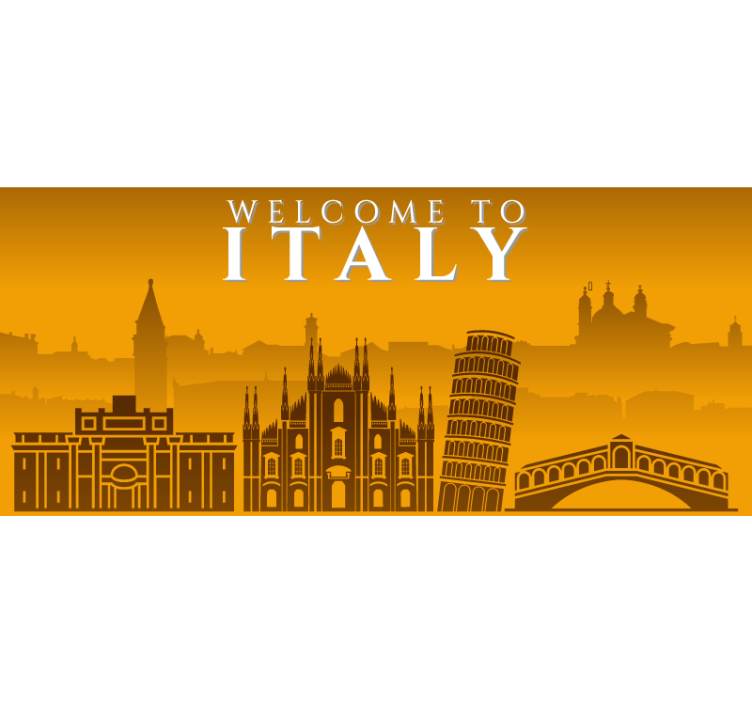Gule rullegardiner skyline italien - TenStickers