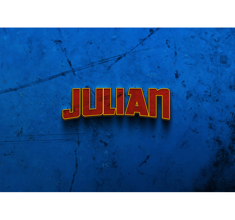 Blå rullegardin med superhelte væg og navn - TenStickers