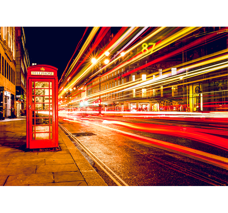 Rullegardin rød iconic london nat - TenStickers