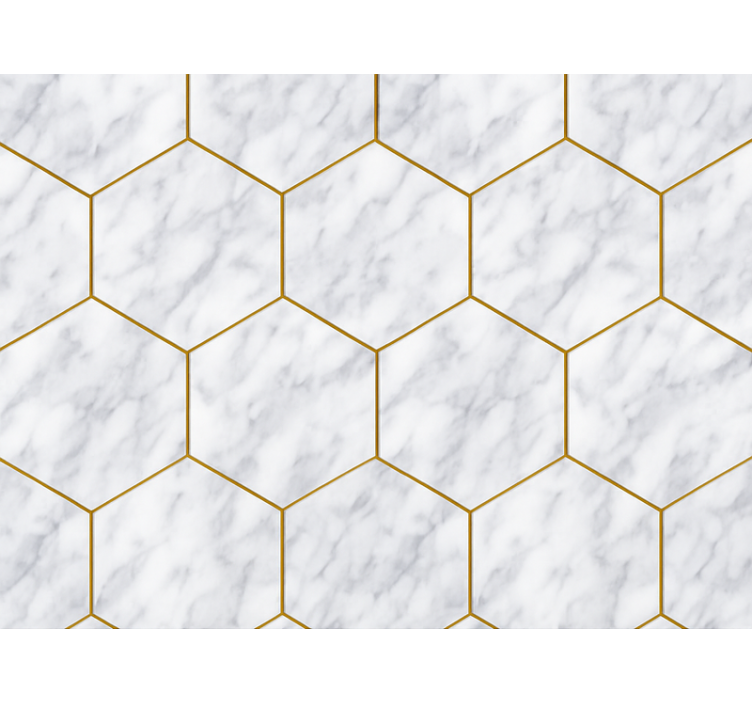 Moderne rullegardiner i hexagonale marmorfliser - TenStickers