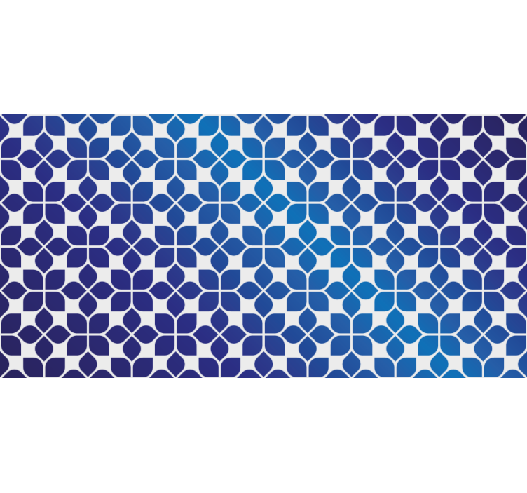 Blå rullegardin med blå blomster - TenStickers