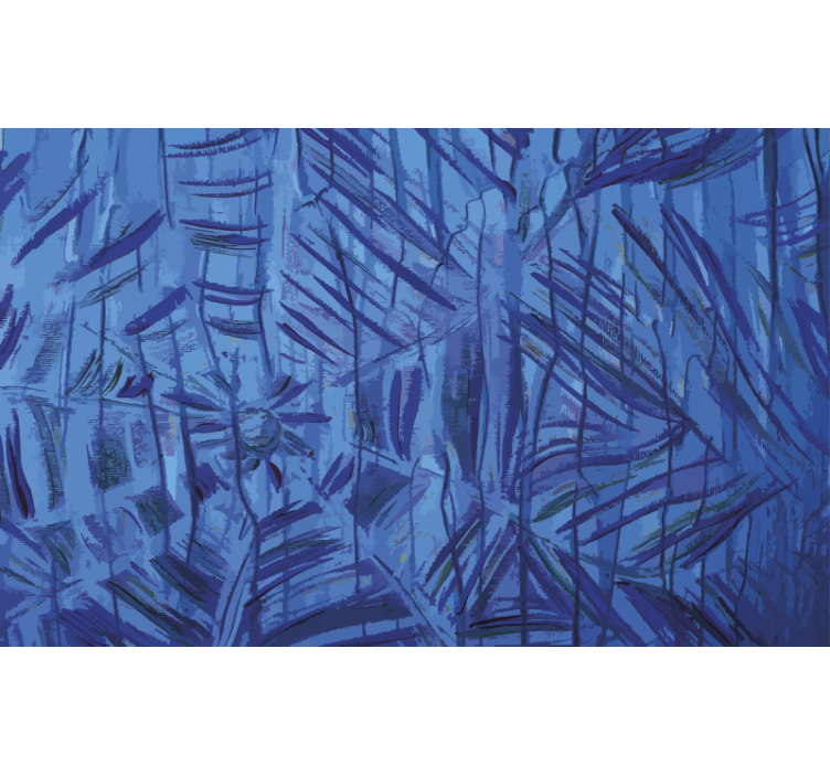 Blå rullegardin med blækfarvet spindelvæv - TenStickers