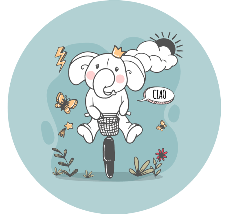 Blå rullegardin hej elefant - TenStickers