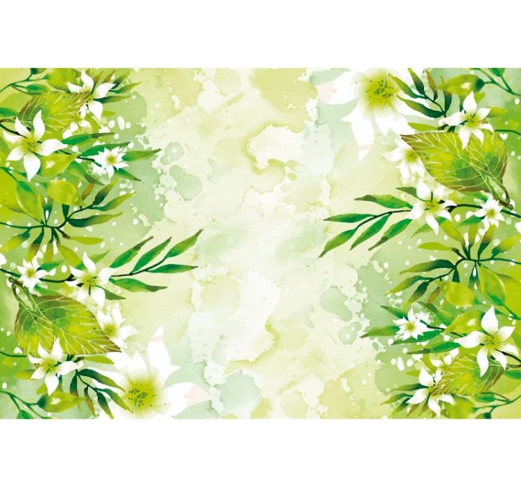 Grønne rullegardiner med grønne blomsterdesigns - TenStickers
