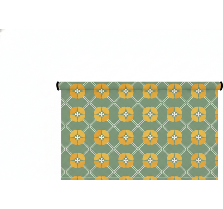 Grønne rullegardiner med vintage grønt blomstermønster - TenStickers