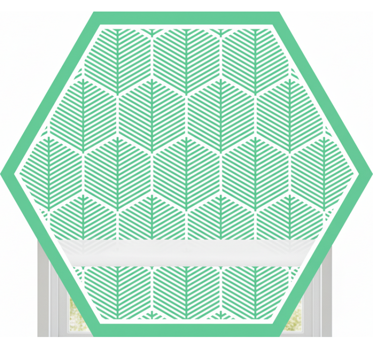 Grønne rullegardiner med hexagonformede planter - TenStickers