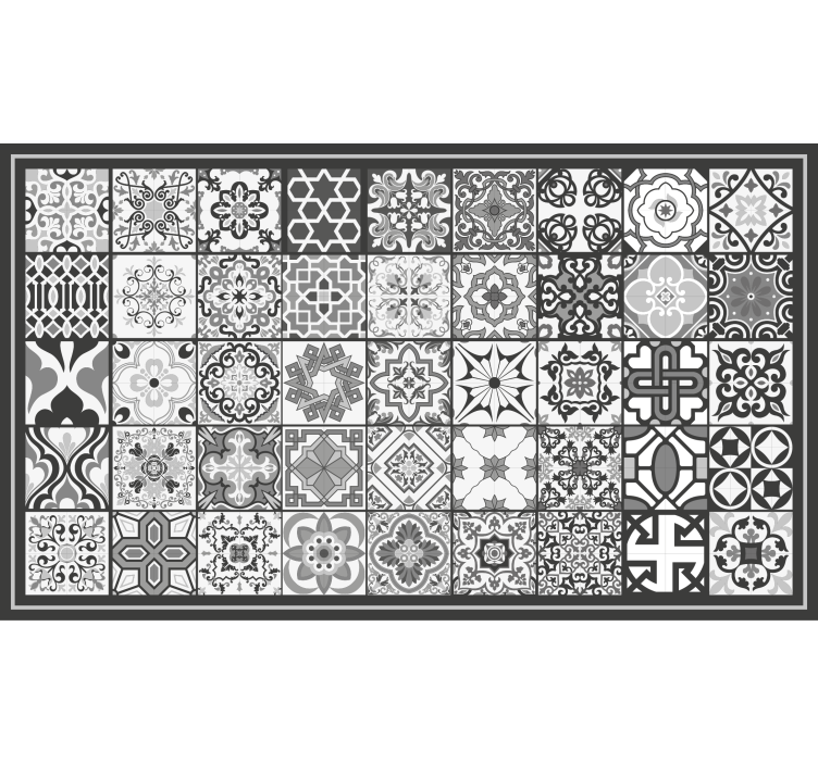 Grå rullegardin mørkegrå rustik mosaikmønster - TenStickers