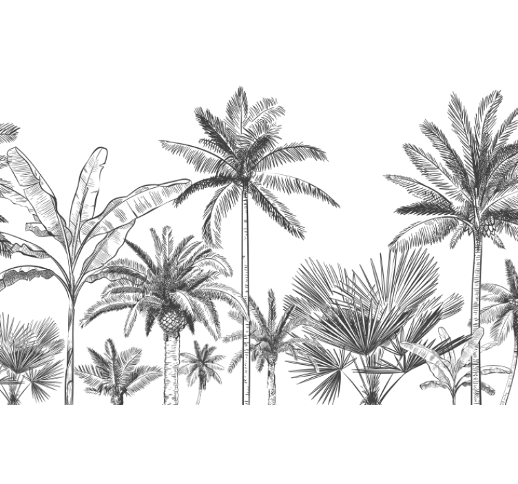 Hvid rullegardin jungle mural - TenStickers
